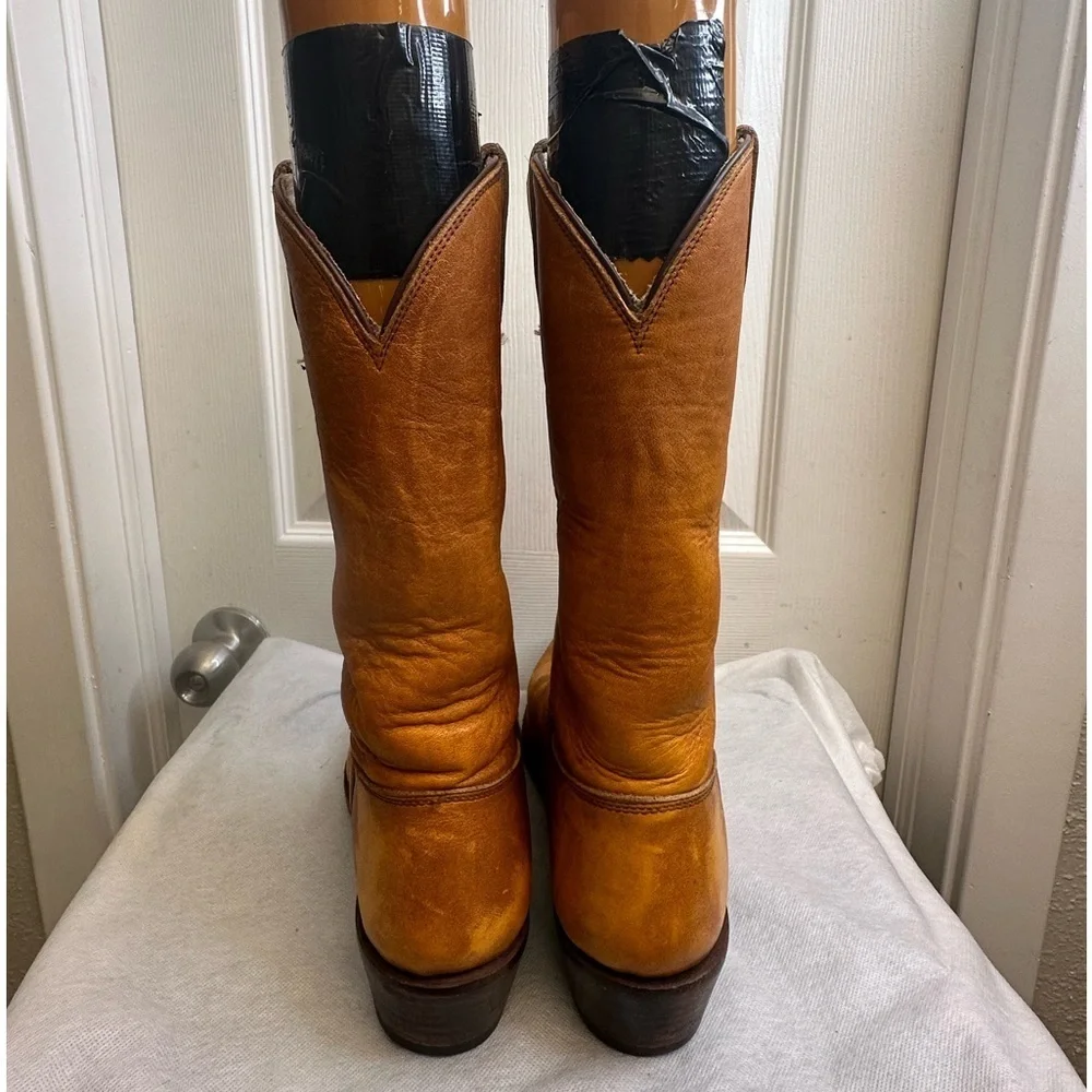 Vintage 1977 Stewart Boot Co. Handmade SOFT Leather Cowboy Boots Men's size 9 D